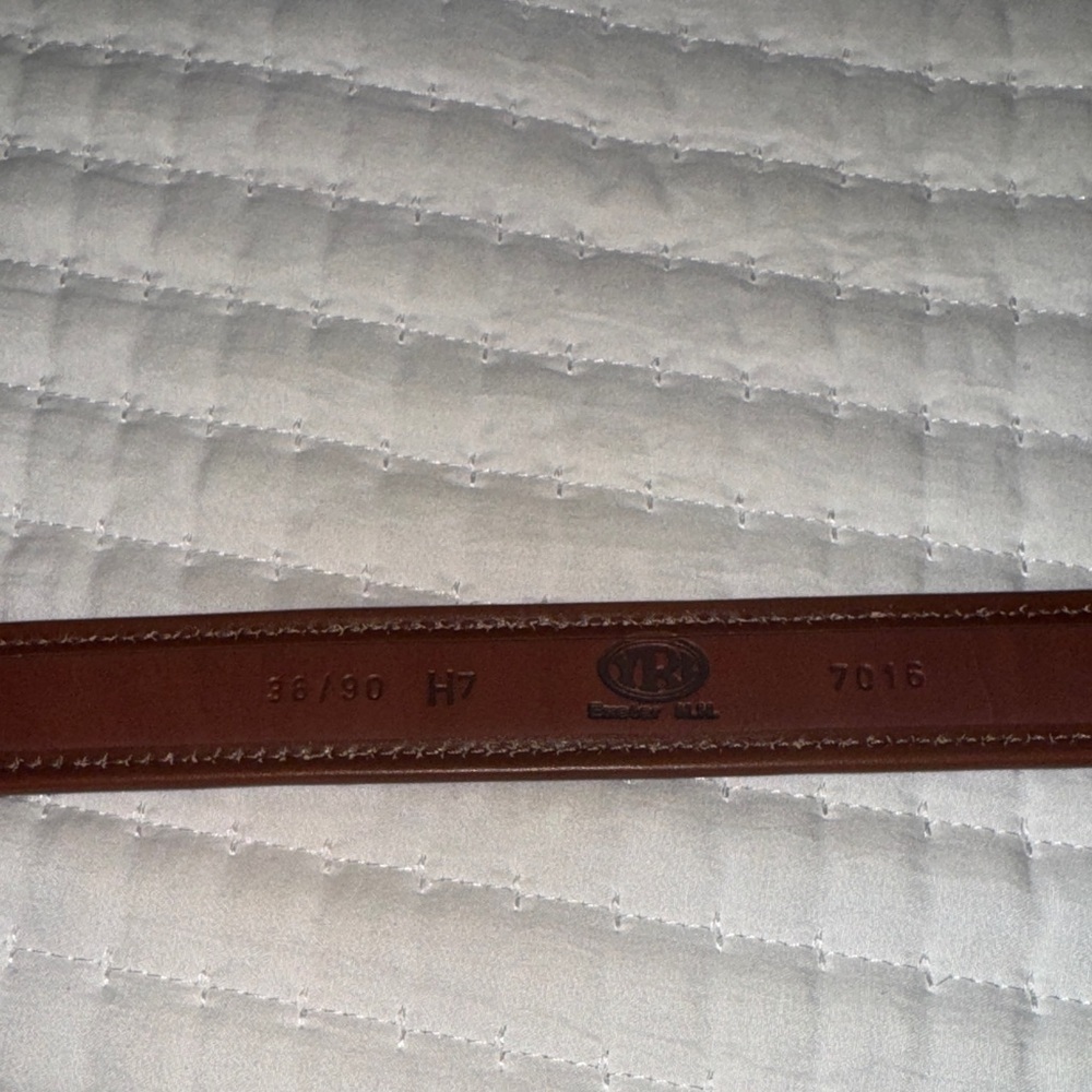 Brown Leather Belt with Silver Buckle - Picture 3 of 6